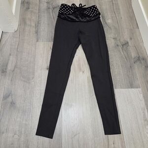 Bebe Viscose Blend Black Leggings with Waistband
